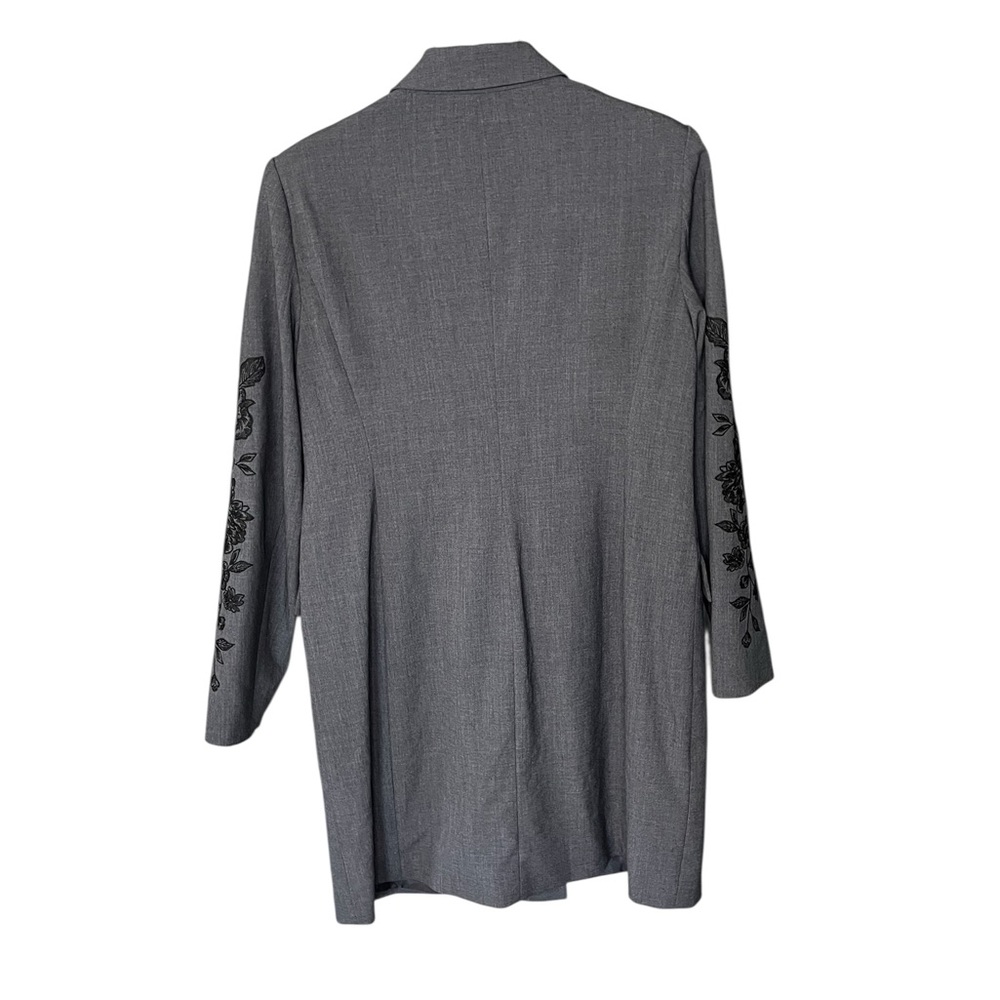 SOLD NWT Calvin Klein Longline Blazer / Suit Dress Floral Embroidered Sleeve - Picture 3 of 13